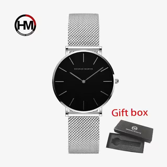 ساعة هانا مارتن النسائية المصنوعة من الفولاذ المقاوم للصدأ موديل (HM-CH36 فضي)