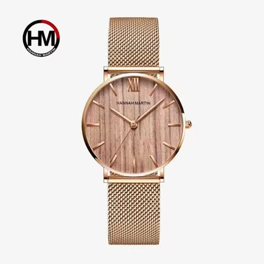 ساعة هانا مارتن النسائية المصنوعة من الفولاذ المقاوم للصدأ موديل (HM-MS36)