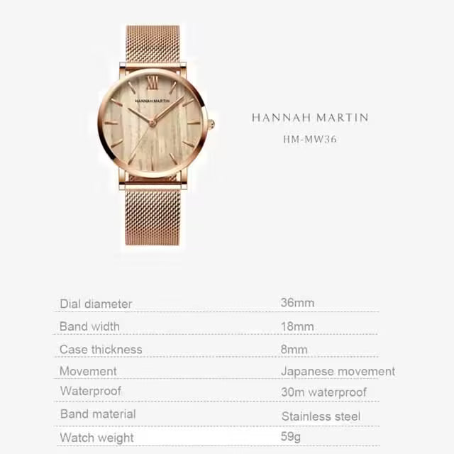 HANNAH MARTIN Mesh Stainless Steel Women Watch Model (HM-MS36)