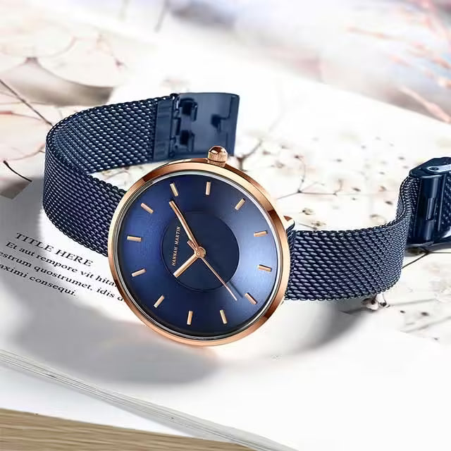 HANNAH MARTIN Montre femme en maille acier inoxydable MS36