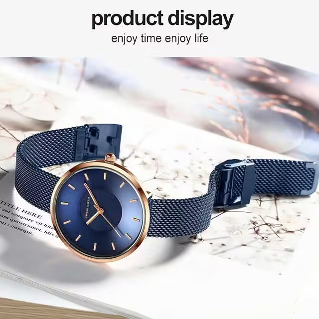 HANNAH MARTIN Montre femme en maille acier inoxydable MS36