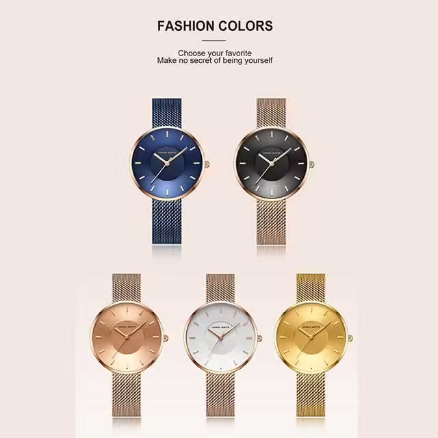 HANNAH MARTIN Montre femme en maille acier inoxydable MS36