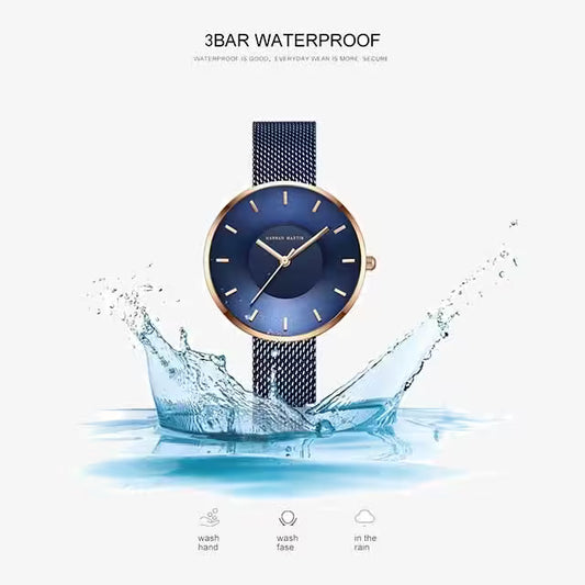 ساعة هانا مارتن النسائية المصنوعة من الفولاذ المقاوم للصدأ موديل (MS36)