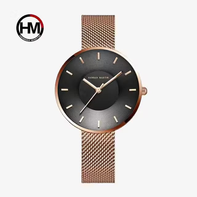HANNAH MARTIN Montre femme en maille acier inoxydable MS36