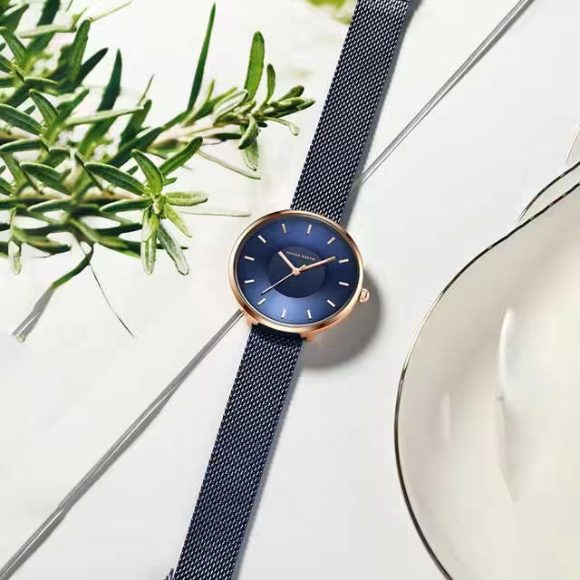HANNAH MARTIN Montre femme en maille acier inoxydable MS36