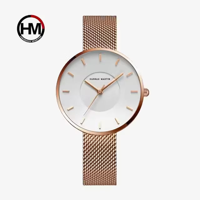 HANNAH MARTIN Montre femme en maille acier inoxydable MS36