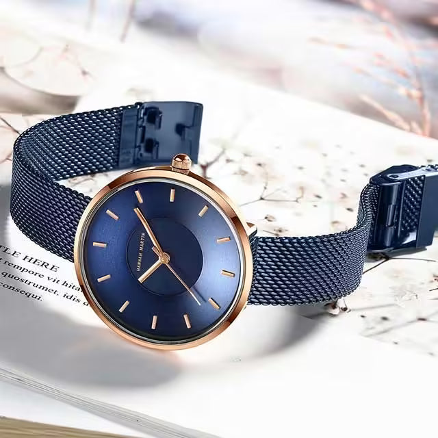 HANNAH MARTIN Montre femme en maille acier inoxydable MS36