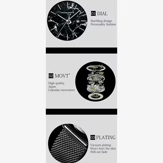 HANNAH MARTIN Stainless Steel Watch Model (HM-1512M)