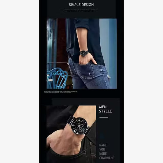 ساعة هانا مارتن المصنوعة من الفولاذ المقاوم للصدأ موديل (HM-1512M)