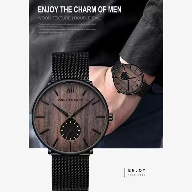 ساعة هانا مارتن المصنوعة من الفولاذ المقاوم للصدأ موديل (HM-2140)