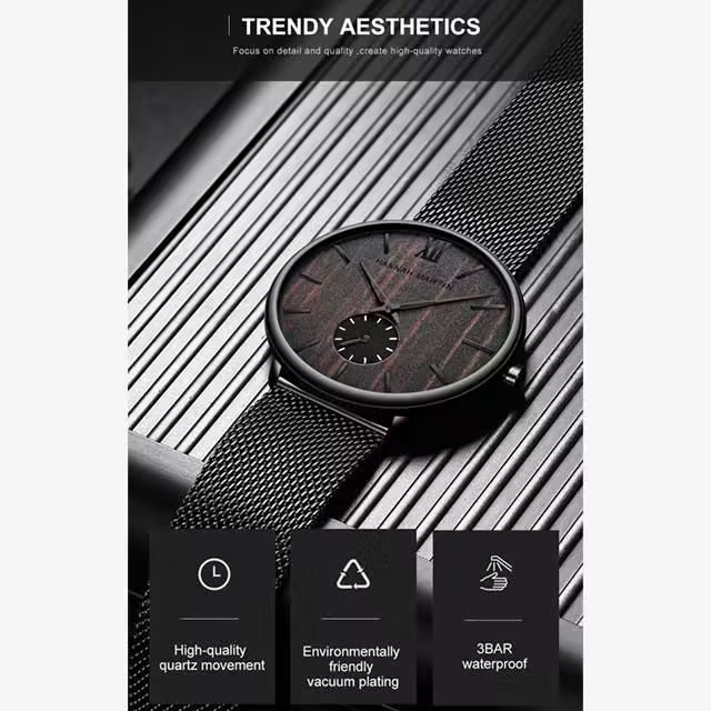 ساعة هانا مارتن المصنوعة من الفولاذ المقاوم للصدأ موديل (HM-2140)