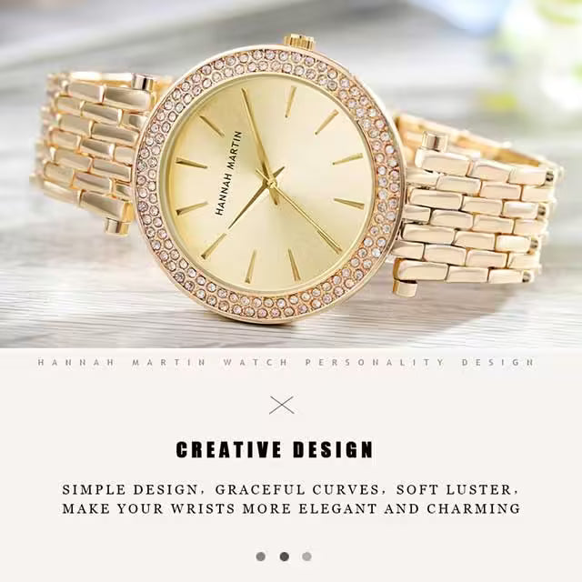 Montre femme HANNAH MARTIN en acier inoxydable, modèle (1185)