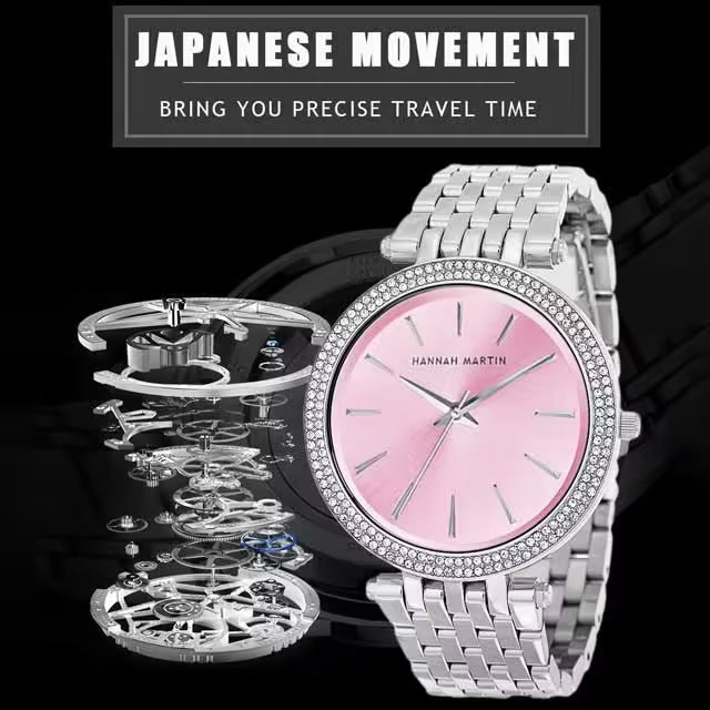 Montre femme HANNAH MARTIN en acier inoxydable, modèle (1185)