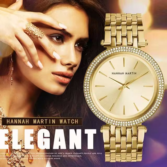 Montre femme HANNAH MARTIN en acier inoxydable, modèle (1185)