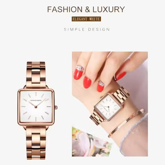 ساعة هانا مارتن النسائية المصنوعة من الفولاذ المقاوم للصدأ موديل (HM-108S)