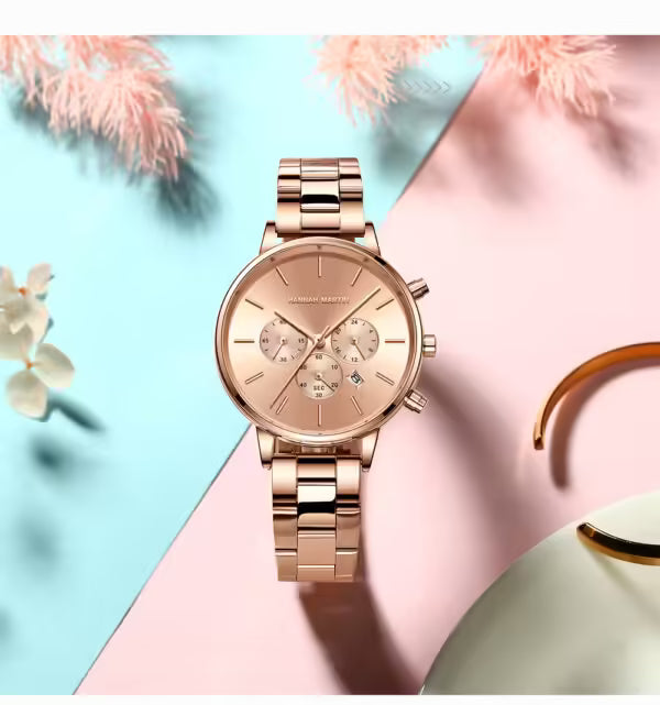 Montre femme HANNAH MARTIN en acier inoxydable, modèle HM-1101 