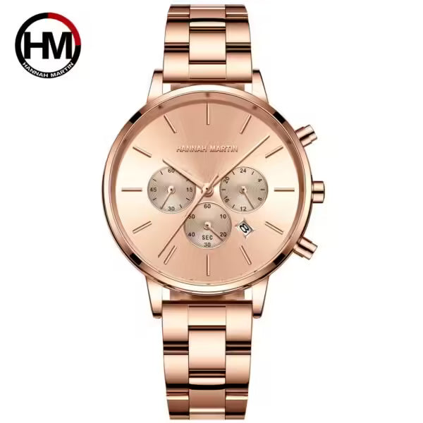 Montre femme HANNAH MARTIN en acier inoxydable, modèle HM-1101 