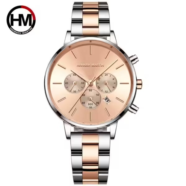 Montre femme HANNAH MARTIN en acier inoxydable, modèle HM-1101 