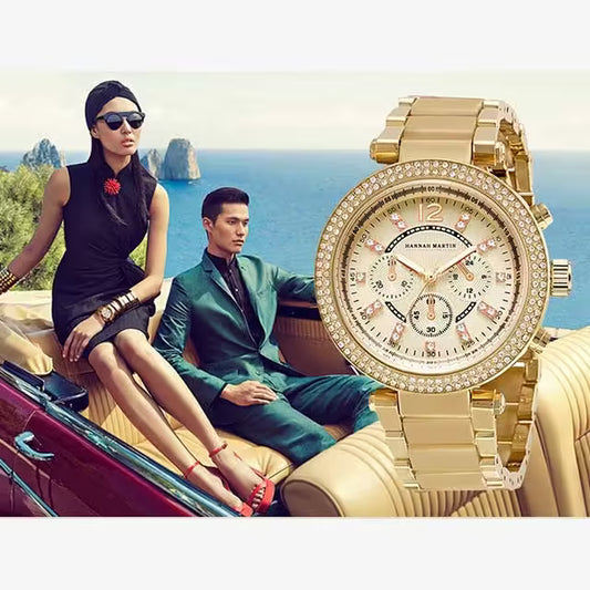 ساعة هانا مارتن النسائية المصنوعة من الفولاذ المقاوم للصدأ موديل (HM-1196)