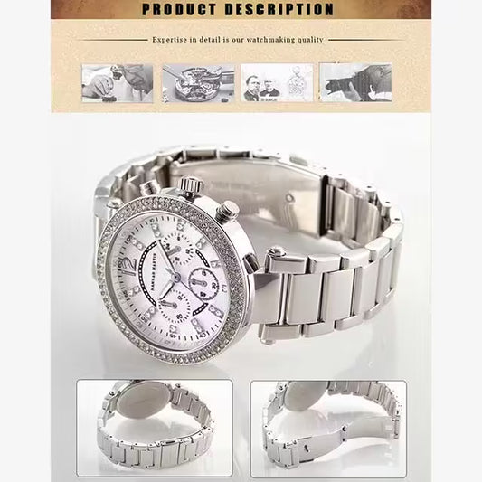 ساعة هانا مارتن النسائية المصنوعة من الفولاذ المقاوم للصدأ موديل (HM-1196)