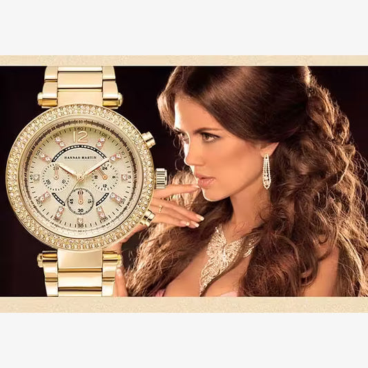 ساعة هانا مارتن النسائية المصنوعة من الفولاذ المقاوم للصدأ موديل (HM-1196)