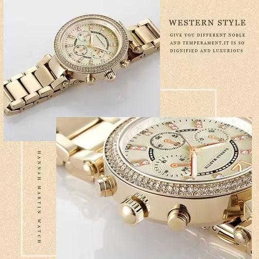 ساعة هانا مارتن النسائية المصنوعة من الفولاذ المقاوم للصدأ موديل (HM-1196)