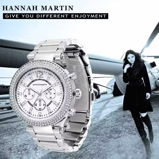 ساعة هانا مارتن النسائية المصنوعة من الفولاذ المقاوم للصدأ موديل (HM-1196)