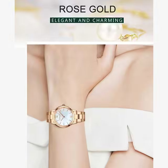 ساعة هانا مارتن النسائية المصنوعة من الفولاذ المقاوم للصدأ موديل (HM-1221S)