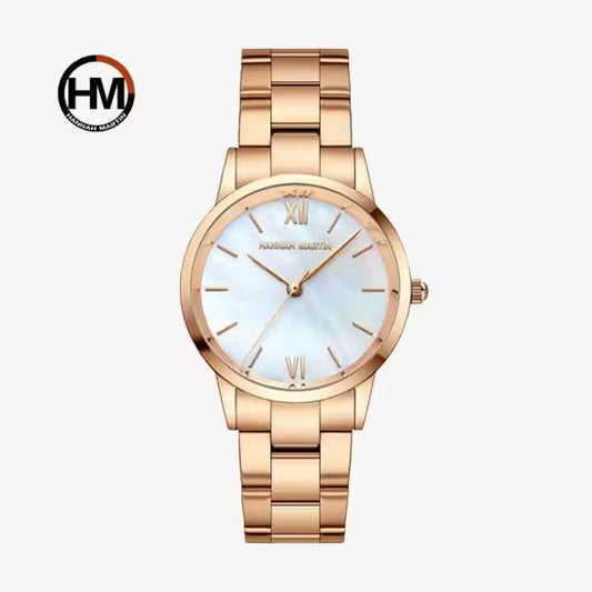 ساعة هانا مارتن النسائية المصنوعة من الفولاذ المقاوم للصدأ موديل (HM-1221S)