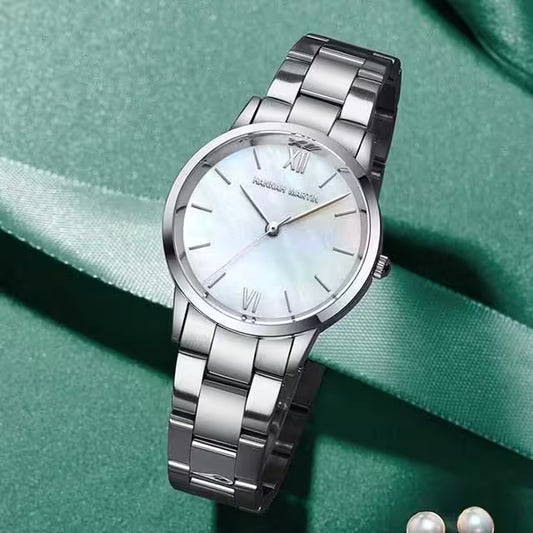 ساعة هانا مارتن النسائية المصنوعة من الفولاذ المقاوم للصدأ موديل (HM-1221S)