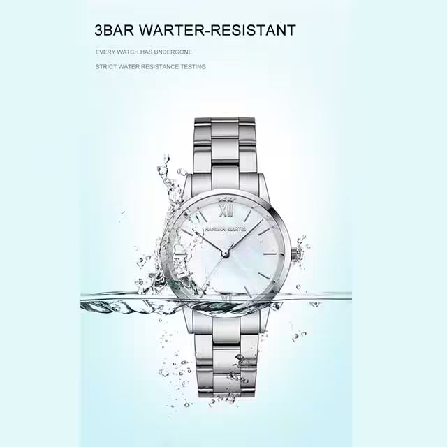 ساعة هانا مارتن النسائية المصنوعة من الفولاذ المقاوم للصدأ موديل (HM-1221S)