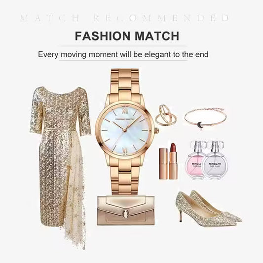 ساعة هانا مارتن النسائية المصنوعة من الفولاذ المقاوم للصدأ موديل (HM-1221S)