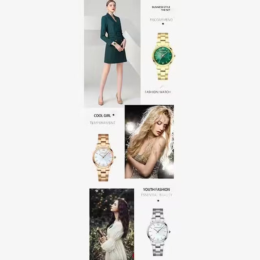 ساعة هانا مارتن النسائية المصنوعة من الفولاذ المقاوم للصدأ موديل (HM-1221S)