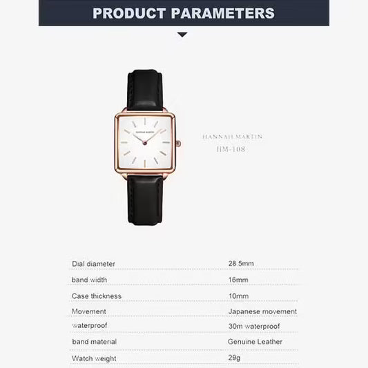 HANNAH MARTIN Leather Women Watch Model (HM-108L)