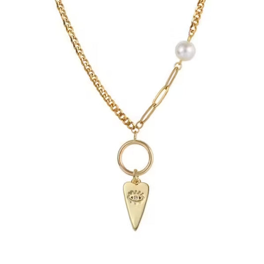 Heart-Eye Pendant Women Necklace (EGN095)