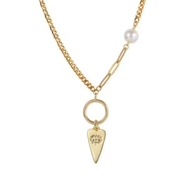 Collier pendentif cœur-œil pour femme (EGN095)