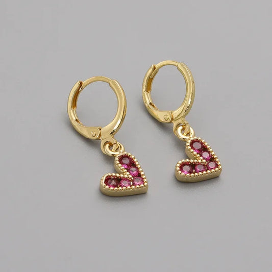 Heart Zircon Earrings