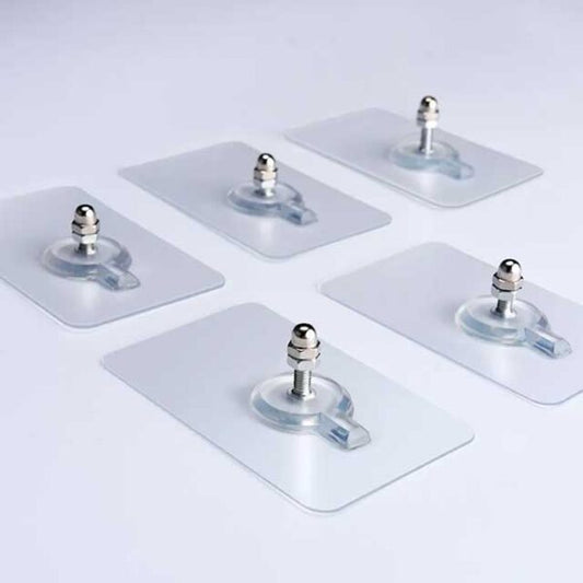 Heavy-Duty Screw Transparent Wall Hook Hanger for Home & Office Organization