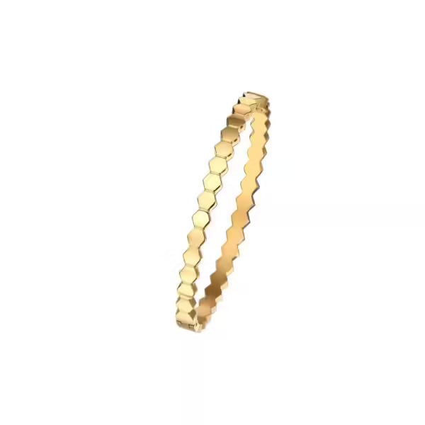 Bracelet jonc hexagonal en nid d'abeille pour femme (EGBT353)