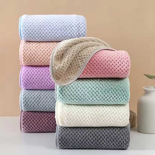 High Density Coral Fleece Hair Drying Towel – Soft Microfiber Hand, Face & Hair Towel, Strong Absorbent & Quick Drying