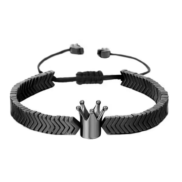 Bracelet unisexe Shamballa ajustable en perles d'hématite de haute qualité (EGBT183)