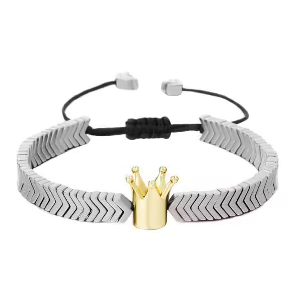 High Quality Hematite Beads Shamballa Size Adjustable Unisex Bracelet (EGBT183)