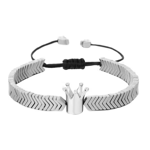 High Quality Hematite Beads Shamballa Size Adjustable Unisex Bracelet (EGBT183)