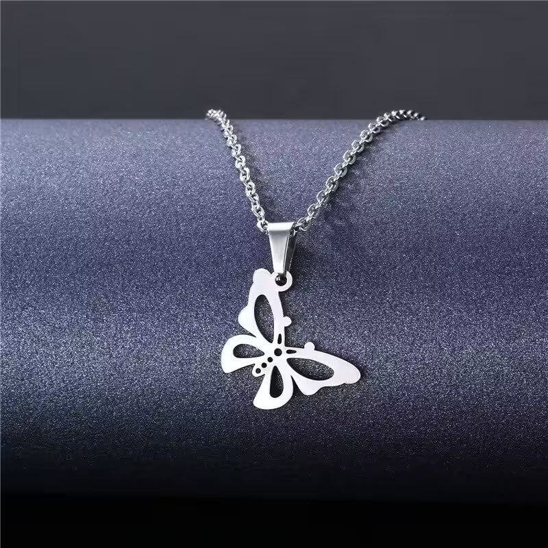 Collier ras du cou avec pendentif papillon creux pour femme (EGN152)