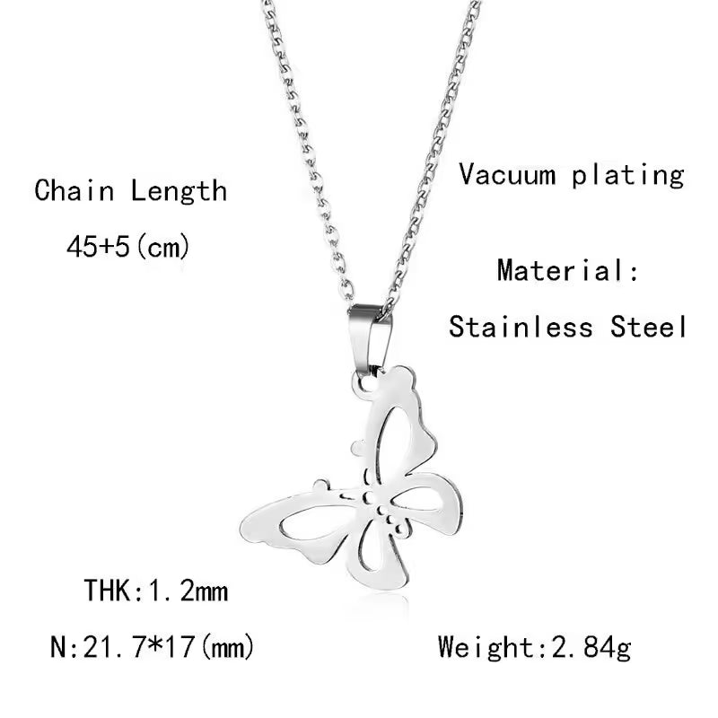 Collier ras du cou avec pendentif papillon creux pour femme (EGN152)