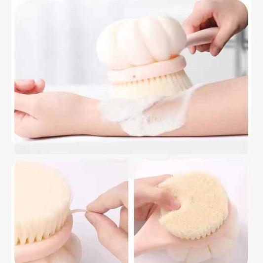 Home Bathroom Bath Brush – Long Handle Soft Fur Back Scrubber for Back Rubbing, No Need to Hang