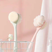 Home Bathroom Bath Brush – Long Handle Soft Fur Back Scrubber for Back Rubbing, No Need to Hang
