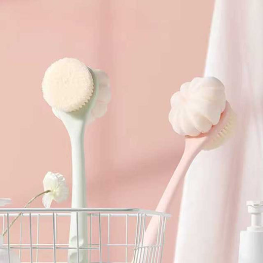 Home Bathroom Bath Brush – Long Handle Soft Fur Back Scrubber for Back Rubbing, No Need to Hang