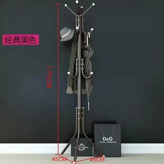 9-Hook Metal Clothes Tree Coat Rack - Space-Saving Portable Stand for Coats, Handbags, Scarves, Hats & Bedroom Decor