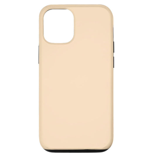 iPhone 14 Pro Beige Phone Case – Elegant Bisque Plain Color Unisex Gift Case for Men &amp; Women